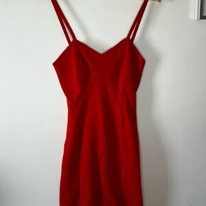 le chateau Red Mini Dress with Spaghetti Straps